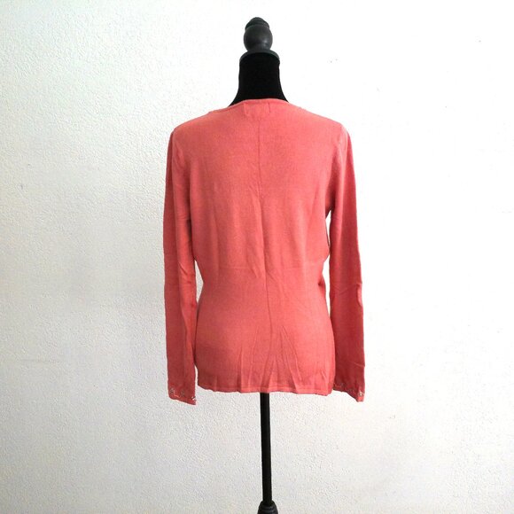 Mirrors, Peach/pink V-neck sweater with sequins and beads details - Picture 6 of 8